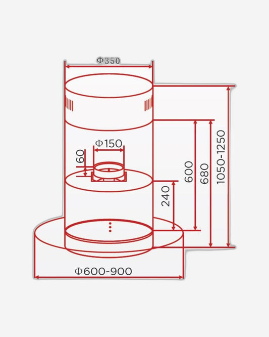 شفاط هوفر المدمج في الجزيرة 90 سم