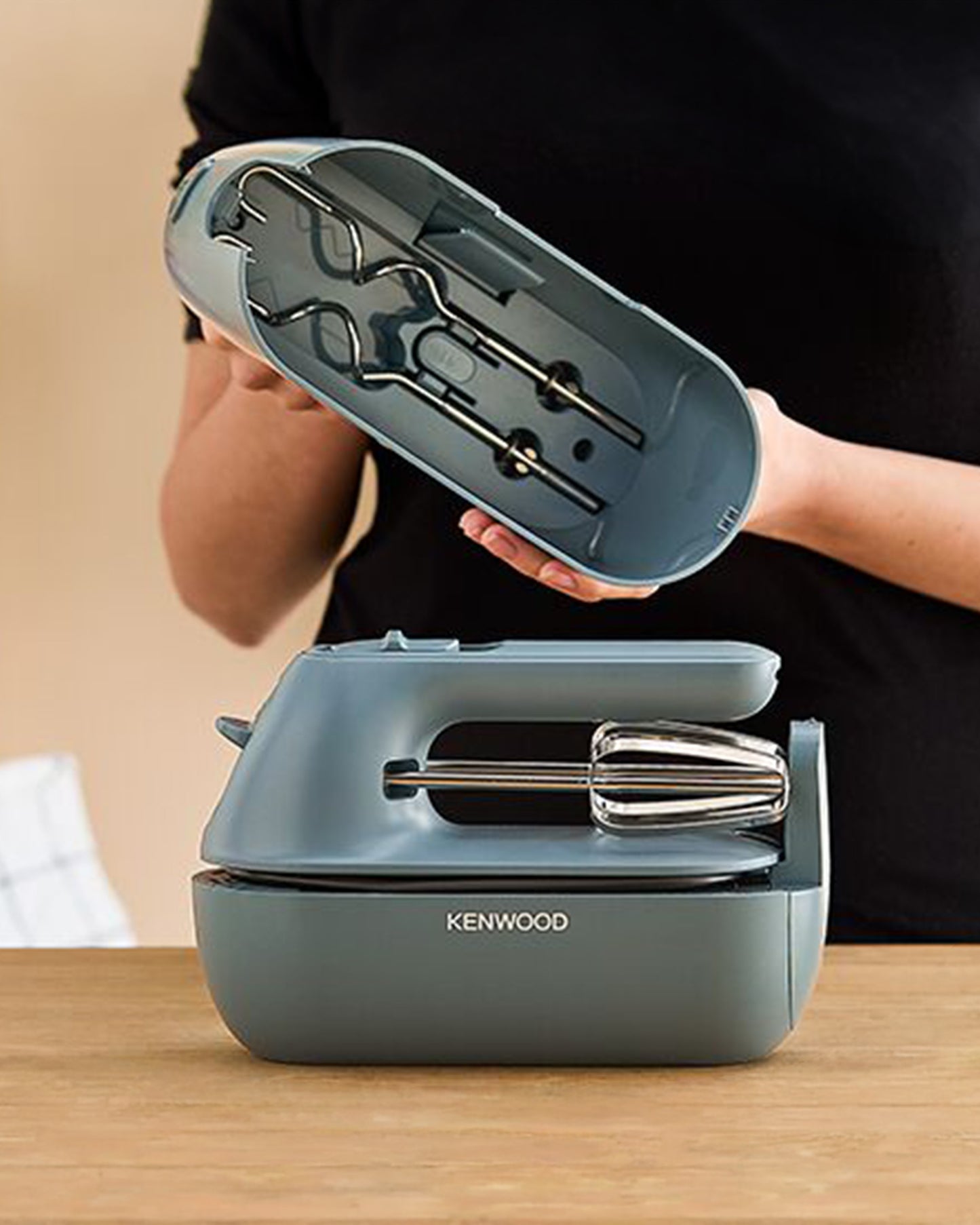 Kenwood Hand Mixer Portable Electric Beater with Built-in Case 240V 350W Grey - HMP40.000GY (ESMA Certfied)