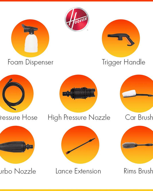 غسالة هوفر ذات الضغط العالي ١٥٠ بار مع ٨ ملحقات