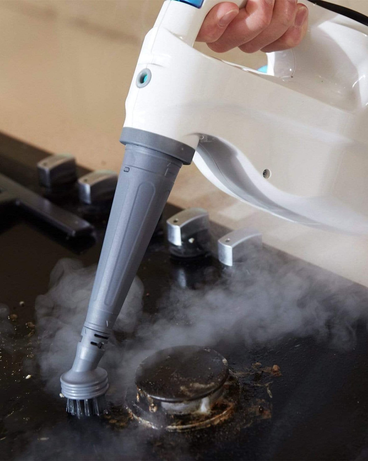 ممسحة هوفر ستيم فريش كومبي 2 في 1 البخارية القوية متعددة الأسطح ومكنسة كهربائية يدوية قابلة للفصل مع 10 ملحقات، أبيض-أزرق، ضمان لمدة عام - HS86-SFC-M