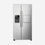 هوفر - ثلاجة HSB-H700-BWD 700 لتر جنبًا إلى جنب بضاغط عاكس مع موزع ثلج وماء أوتوماتيكي، وميني بار