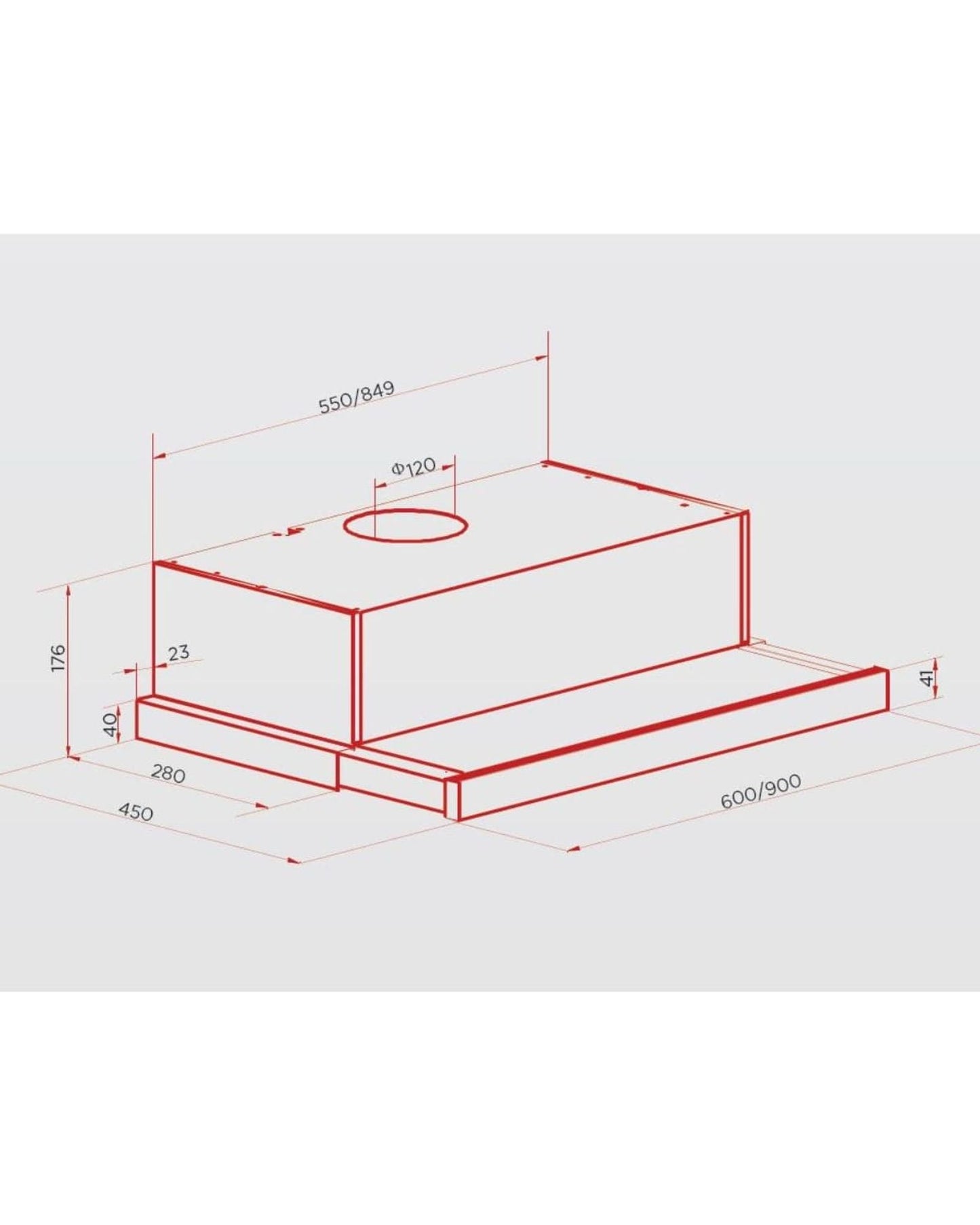 شفاط هوفر المدمج القابل للسحب 90 سم