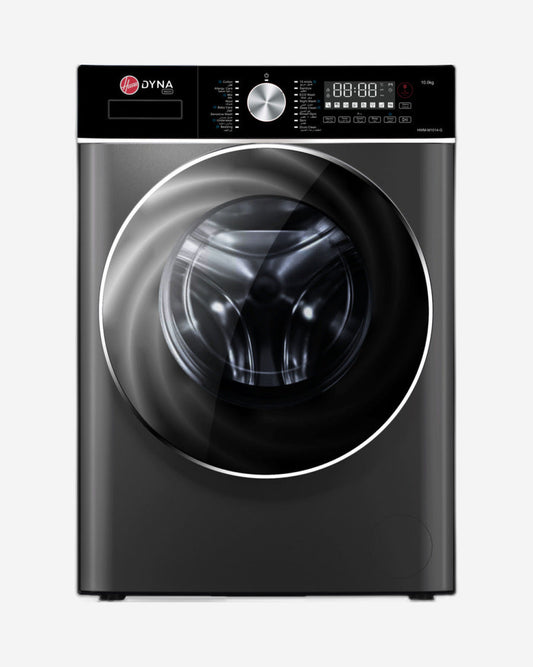 غسالة هوفر ١٠ كجم، ١٤٠٠ دورة في الدقيقة، ١٧ برنامج، محرك عاكس، غسيل بالبخار، لوحة تحكم ناعمة، مقبض ولوحة لمس، ضمان لمدة عام من الشركة المصنعة و١٠ سنوات على محرك العاكس، لون رمادي بركاني - HWM-M1014-G