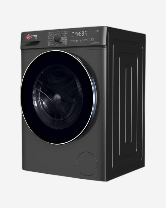 غسالة هوفر 8 كجم تحميل أمامي، محرك عاكس، 1200 دورة في الدقيقة، 15 برنامجًا، مقبض ولوحة تحكم تعمل باللمس، ضمان لمدة عام من الشركة المصنعة و10 سنوات على محرك العاكس، رمادي -