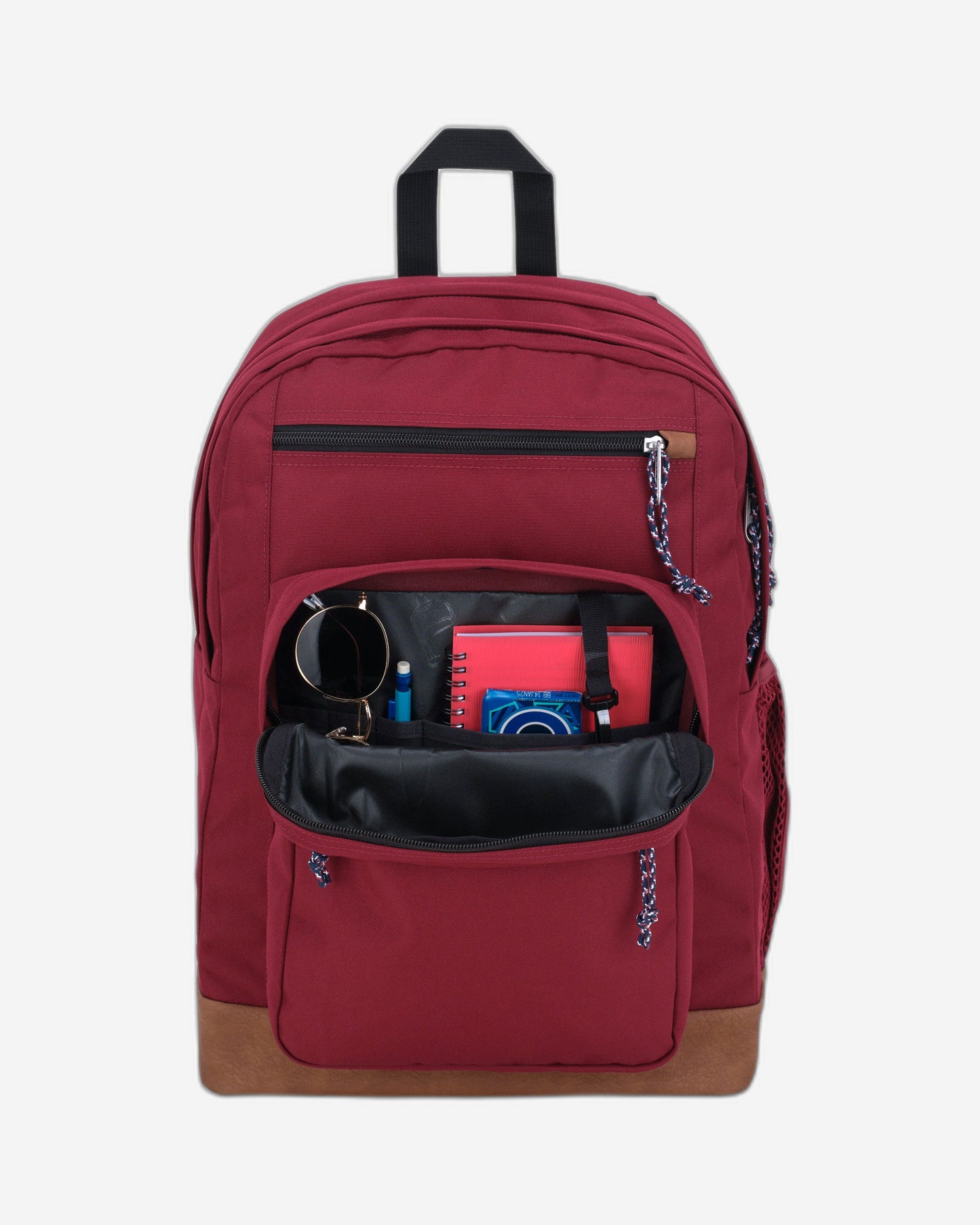 حقيبة ظهر JanSport Cool Student كبيرة الحجم للكمبيوتر المحمول باللون الأحمر المحمر