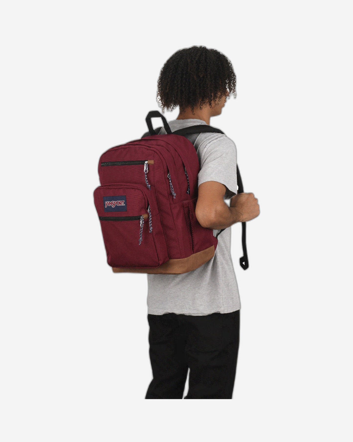 حقيبة ظهر JanSport Cool Student كبيرة الحجم للكمبيوتر المحمول باللون الأحمر المحمر
