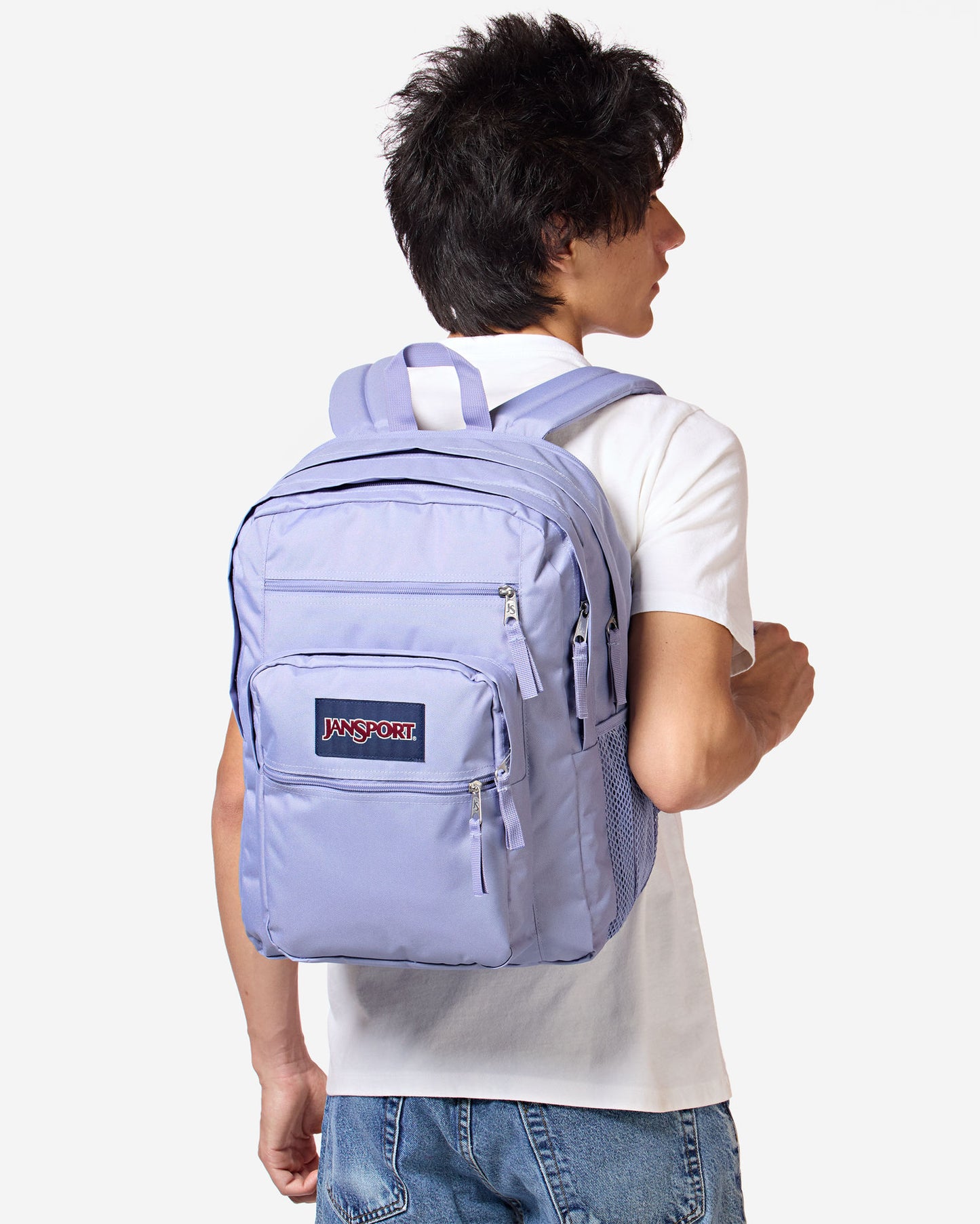 حقيبة ظهر كبيرة الحجم من JanSport للطلاب، لون لافندر رمادي، مناسبة لأجهزة الكمبيوتر المحمولة