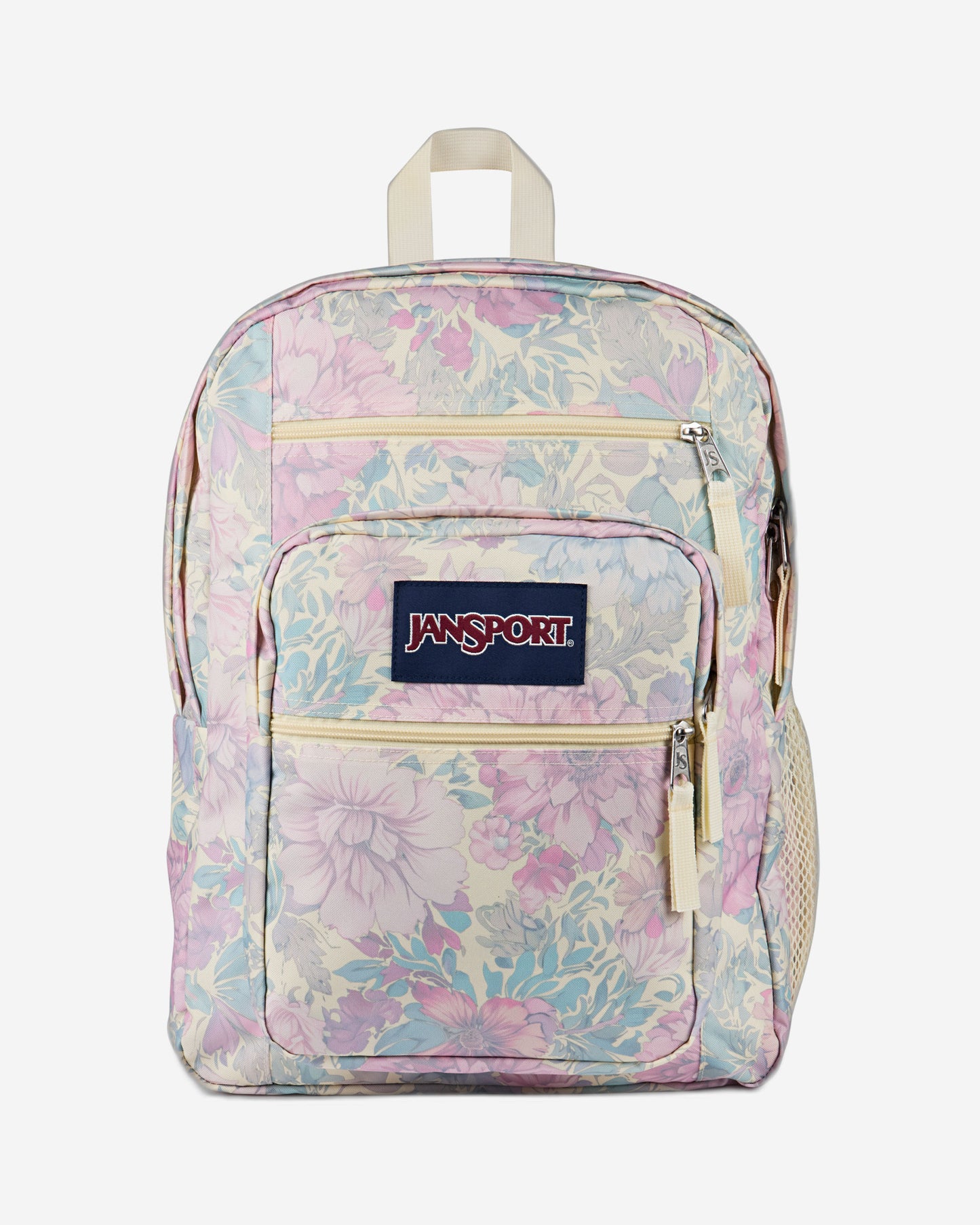 حقيبة ظهر كبيرة الحجم من JanSport للطلاب، مناسبة لأجهزة الكمبيوتر المحمولة الكبيرة، بتصميم نسيج باهت