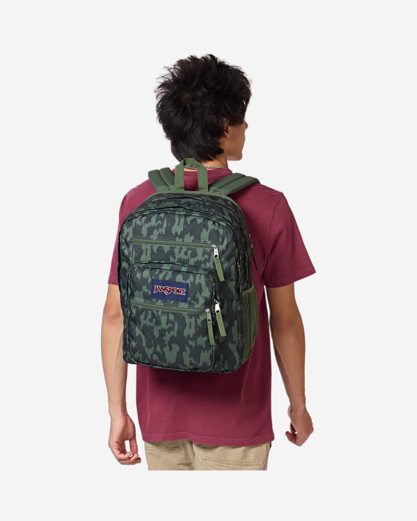 حقيبة ظهر JanSport Big Student كبيرة الحجم للكمبيوتر المحمول بنمط التمويه