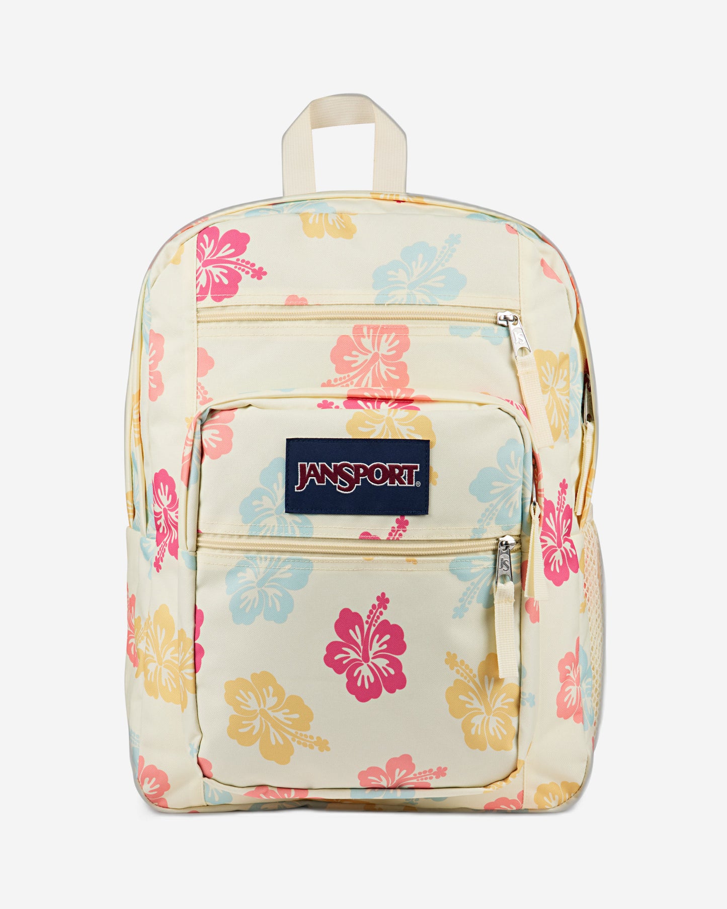 حقيبة ظهر كبيرة الحجم من JanSport للطلاب، مناسبة لأجهزة الكمبيوتر المحمولة الكبيرة، بتصميم زهرة الكركديه للأطفال