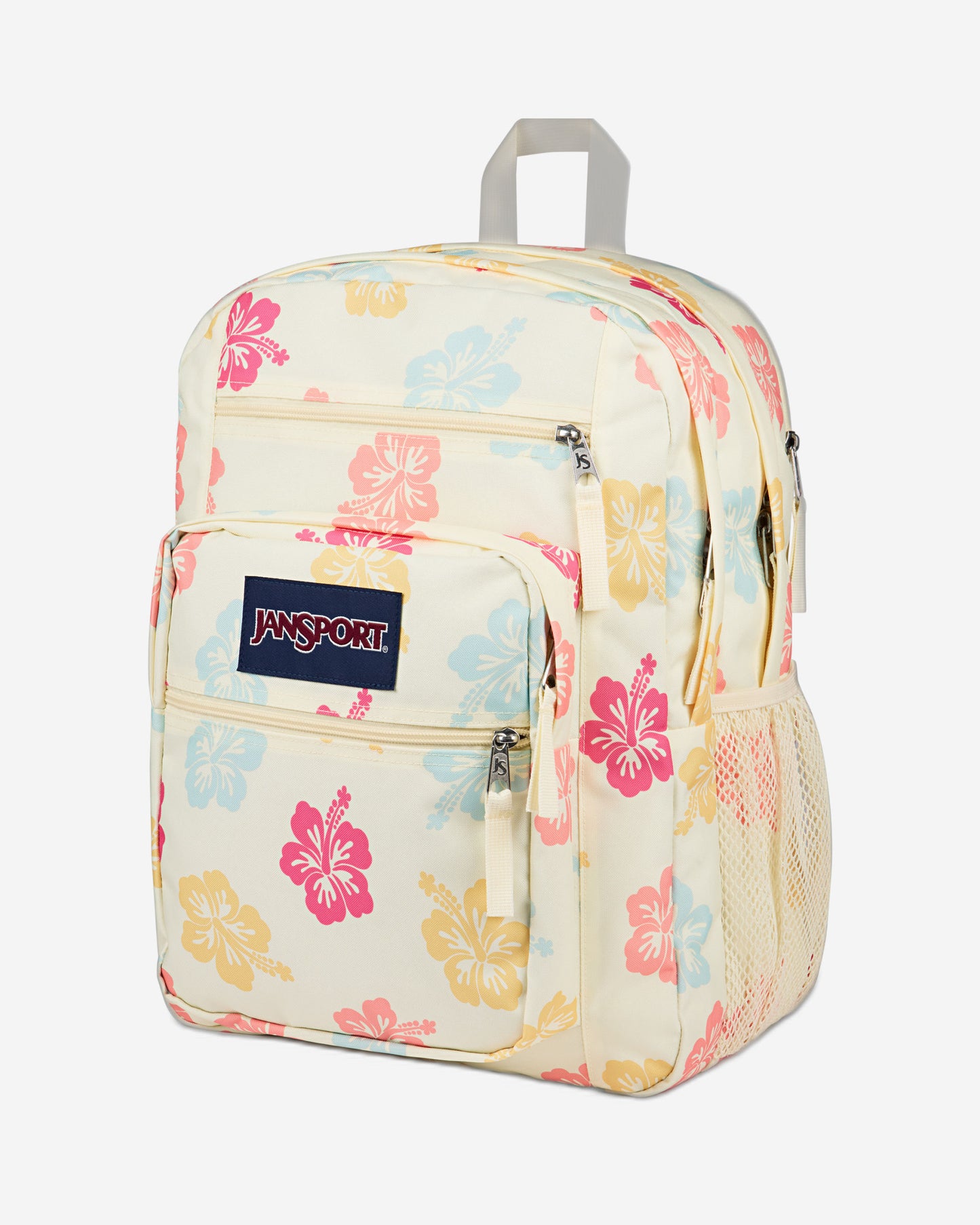 حقيبة ظهر كبيرة الحجم من JanSport للطلاب، مناسبة لأجهزة الكمبيوتر المحمولة الكبيرة، بتصميم زهرة الكركديه للأطفال