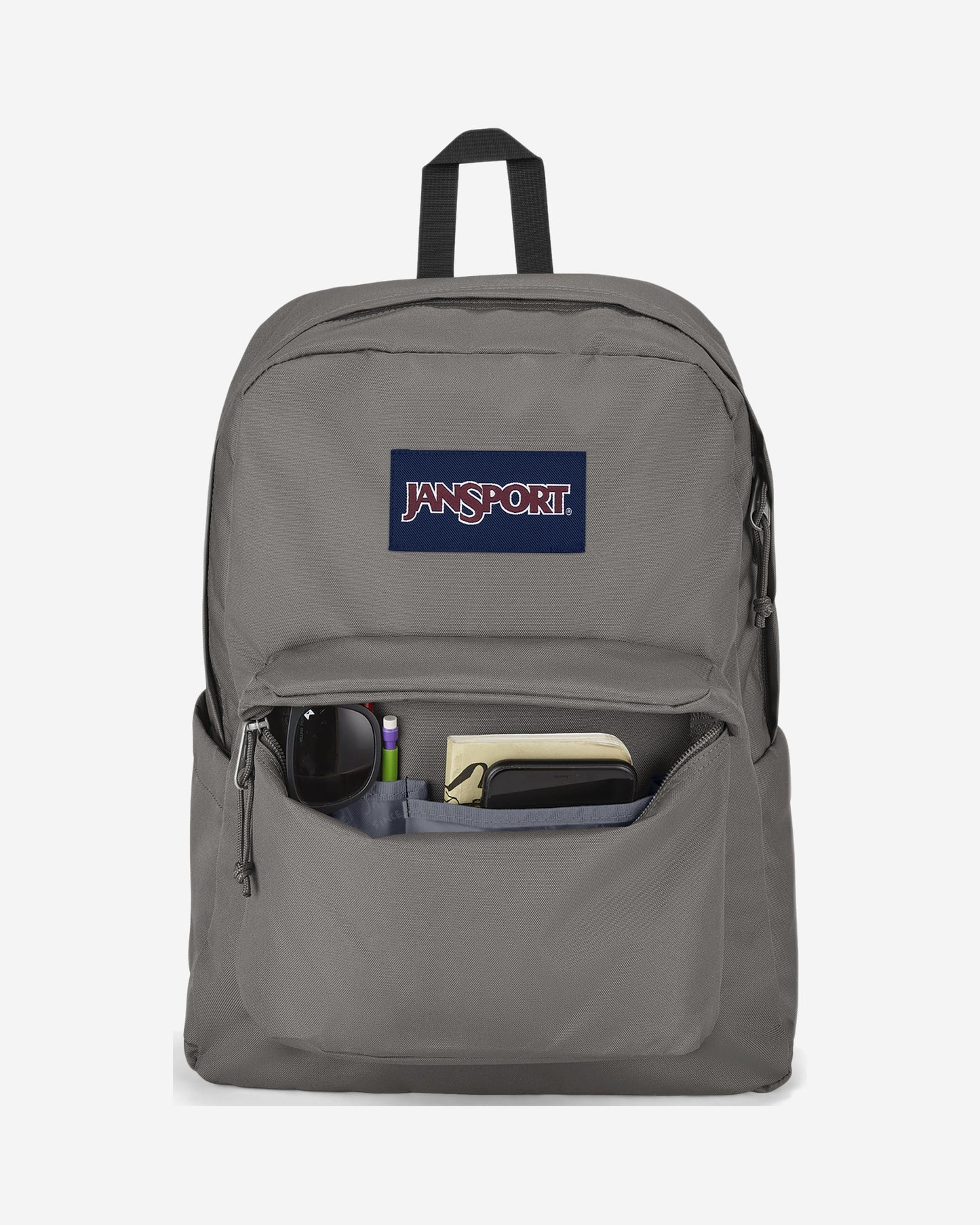 حقيبة ظهر JanSport SuperBreak Plus متوسطة الحجم للكمبيوتر المحمول باللون الرمادي الجرافيتي EK0A5BAON601