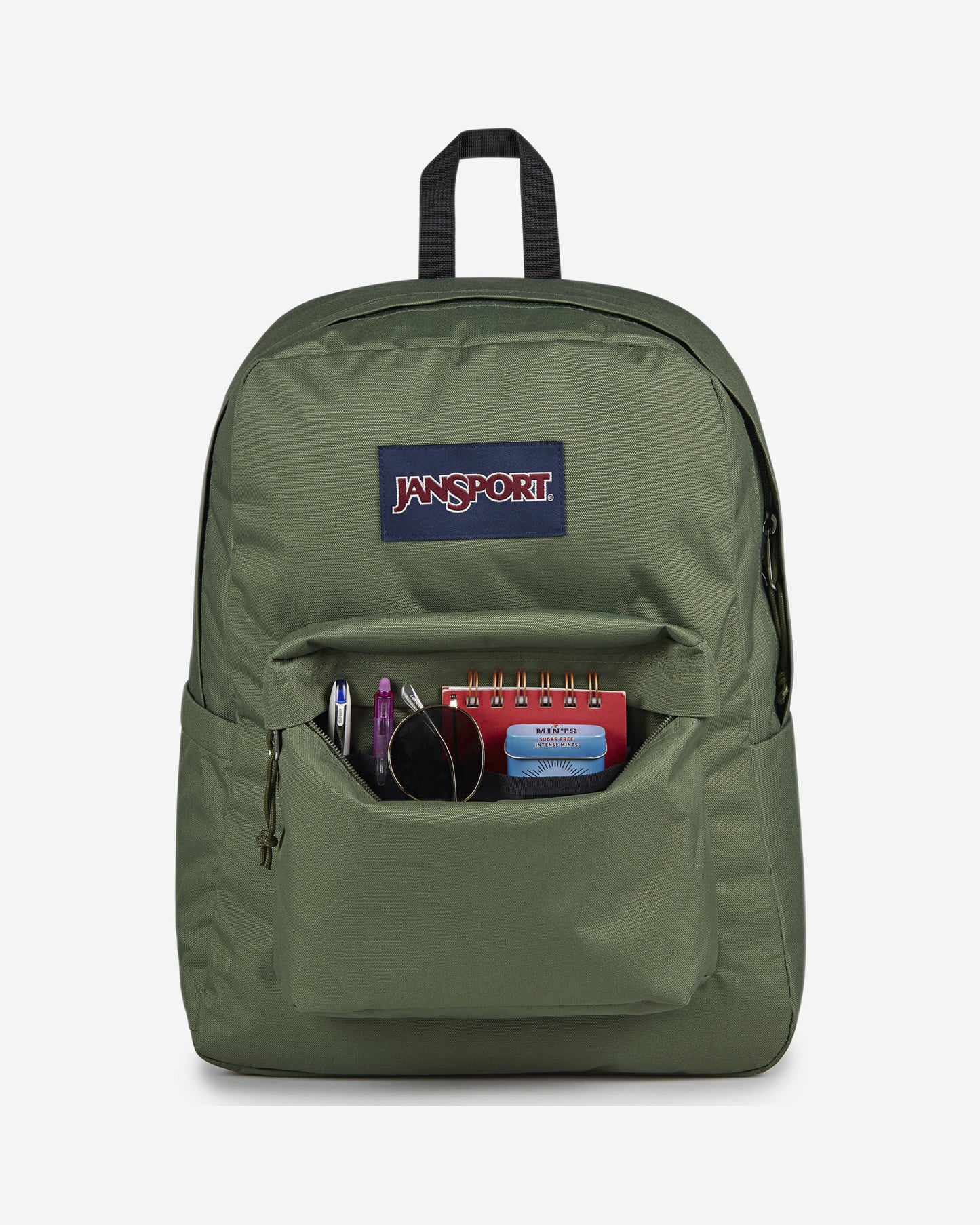 حقيبة ظهر JanSport SuperBreak Plus متوسطة الحجم لحمل الكمبيوتر المحمول، لون أخضر
