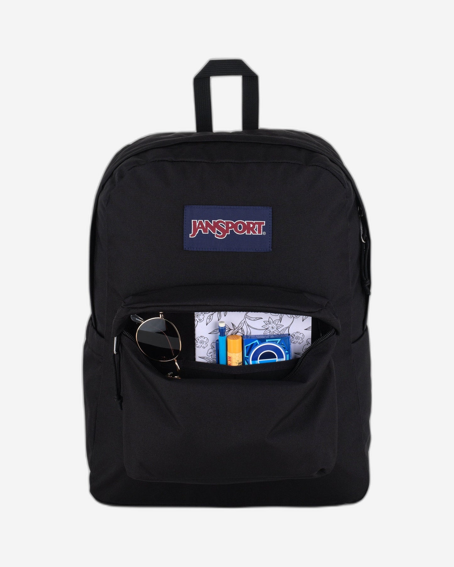 حقيبة ظهر JanSport SuperBreak Plus متوسطة الحجم للكمبيوتر المحمول باللون الأسود EK0A5BAON551