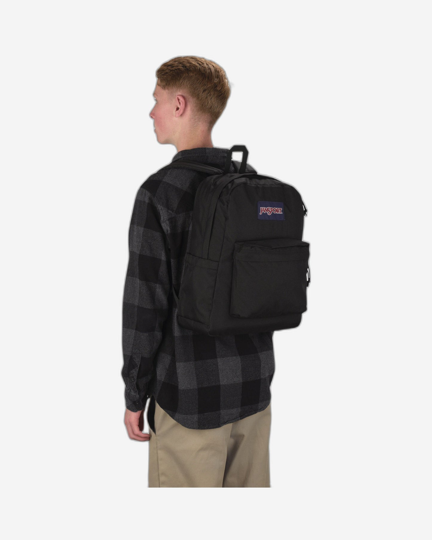 حقيبة ظهر JanSport SuperBreak Plus متوسطة الحجم للكمبيوتر المحمول باللون الأسود EK0A5BAON551