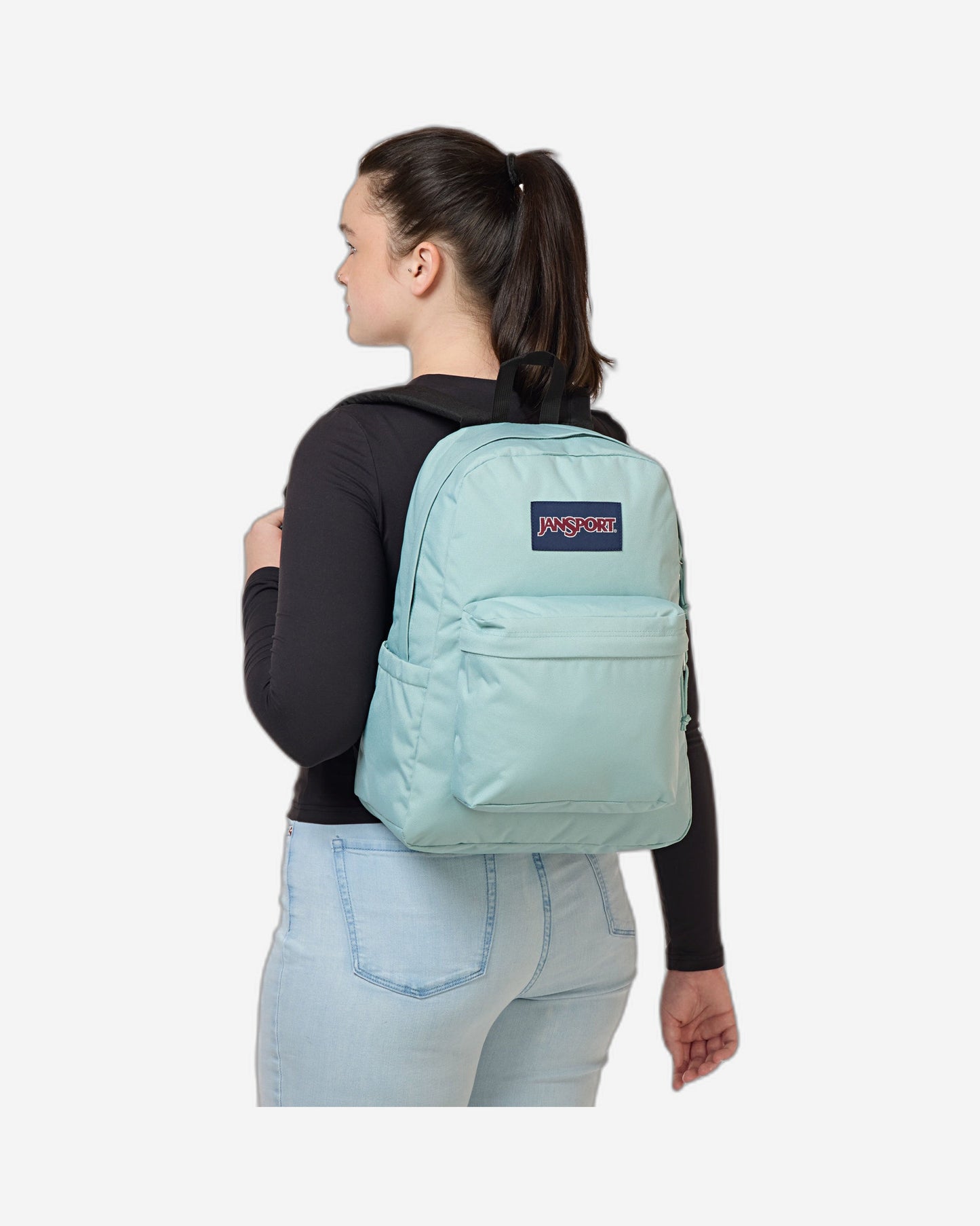 حقيبة ظهر JanSport SuperBreak Plus متوسطة الحجم للكمبيوتر المحمول - لون أخضر فاتح EK0A5BAO0W31
