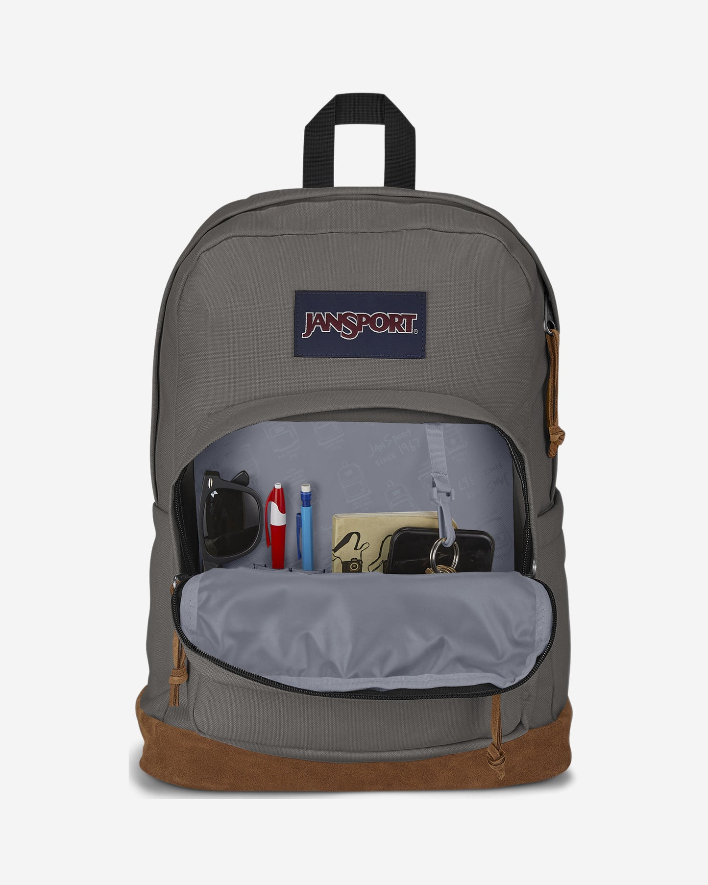 حقيبة ظهر كبيرة للكمبيوتر المحمول من جان سبورت، لون رمادي جرافيتي