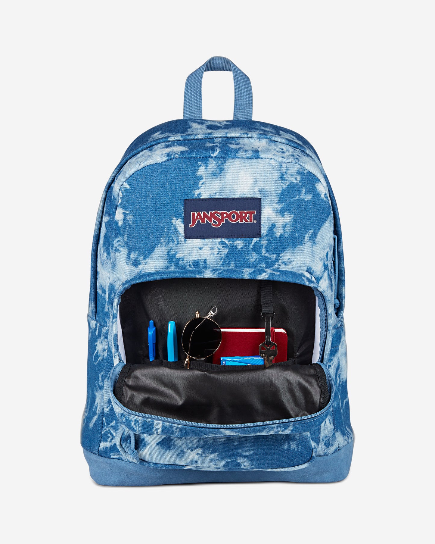 حقيبة ظهر JanSport Right Pack Expression كبيرة الحجم للكمبيوتر المحمول، مصنوعة من قماش الدنيم الأزرق الفاتح