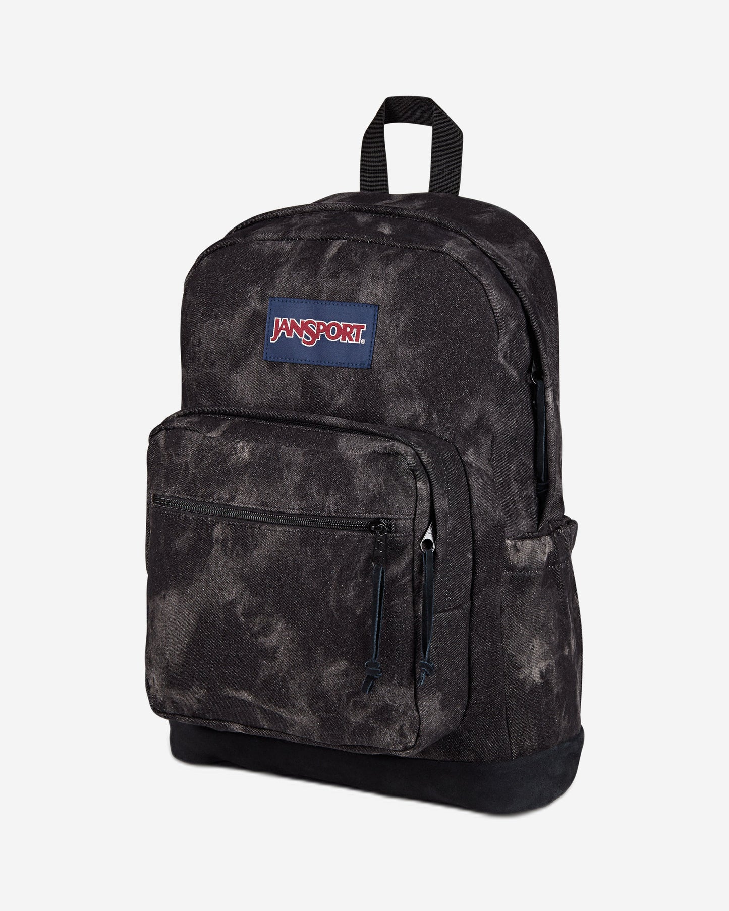 حقيبة ظهر JanSport Right Pack Expression كبيرة الحجم للكمبيوتر المحمول، مصنوعة من قماش الدنيم الأسود.