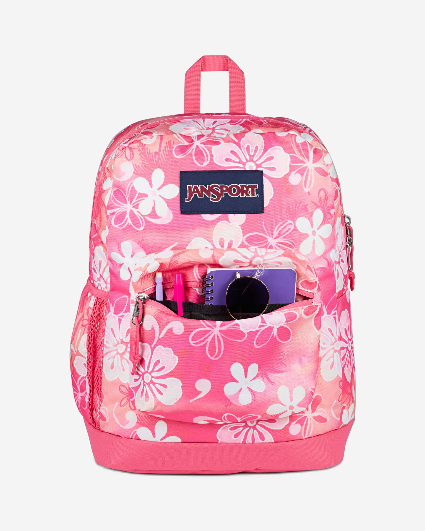 حقيبة ظهر JanSport Cross Town Plus متوسطة الحجم للكمبيوتر المحمول Hiblisscus EK0A5BLB0W71
