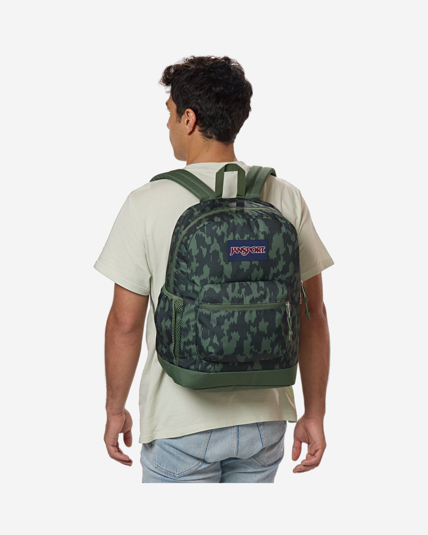 حقيبة ظهر JanSport Cross Town Plus متوسطة الحجم للكمبيوتر المحمول بنمط التمويه