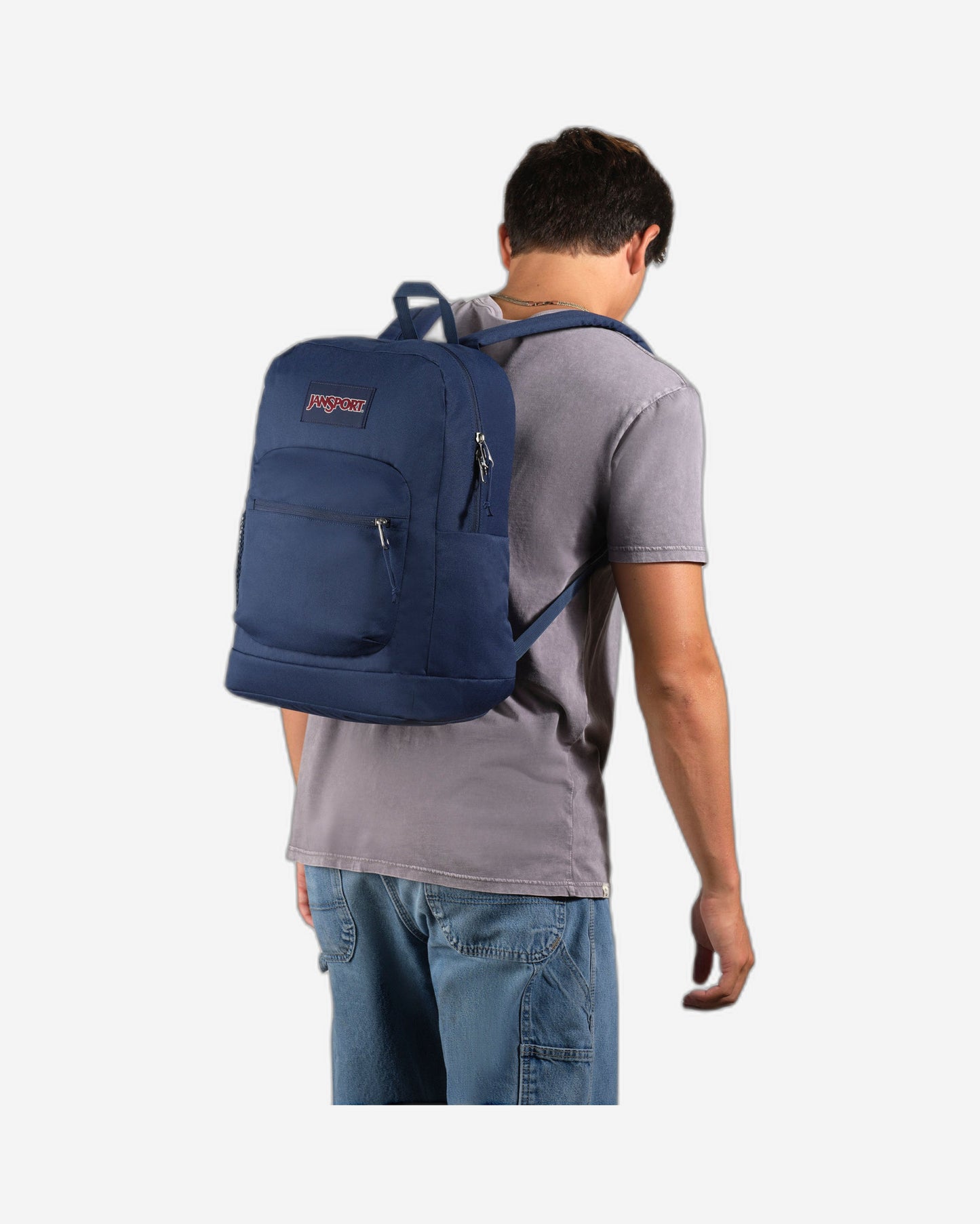 حقيبة ظهر JanSport Cross Town Plus متوسطة الحجم للكمبيوتر المحمول باللون الأزرق الداكن EK0A5BLBN541