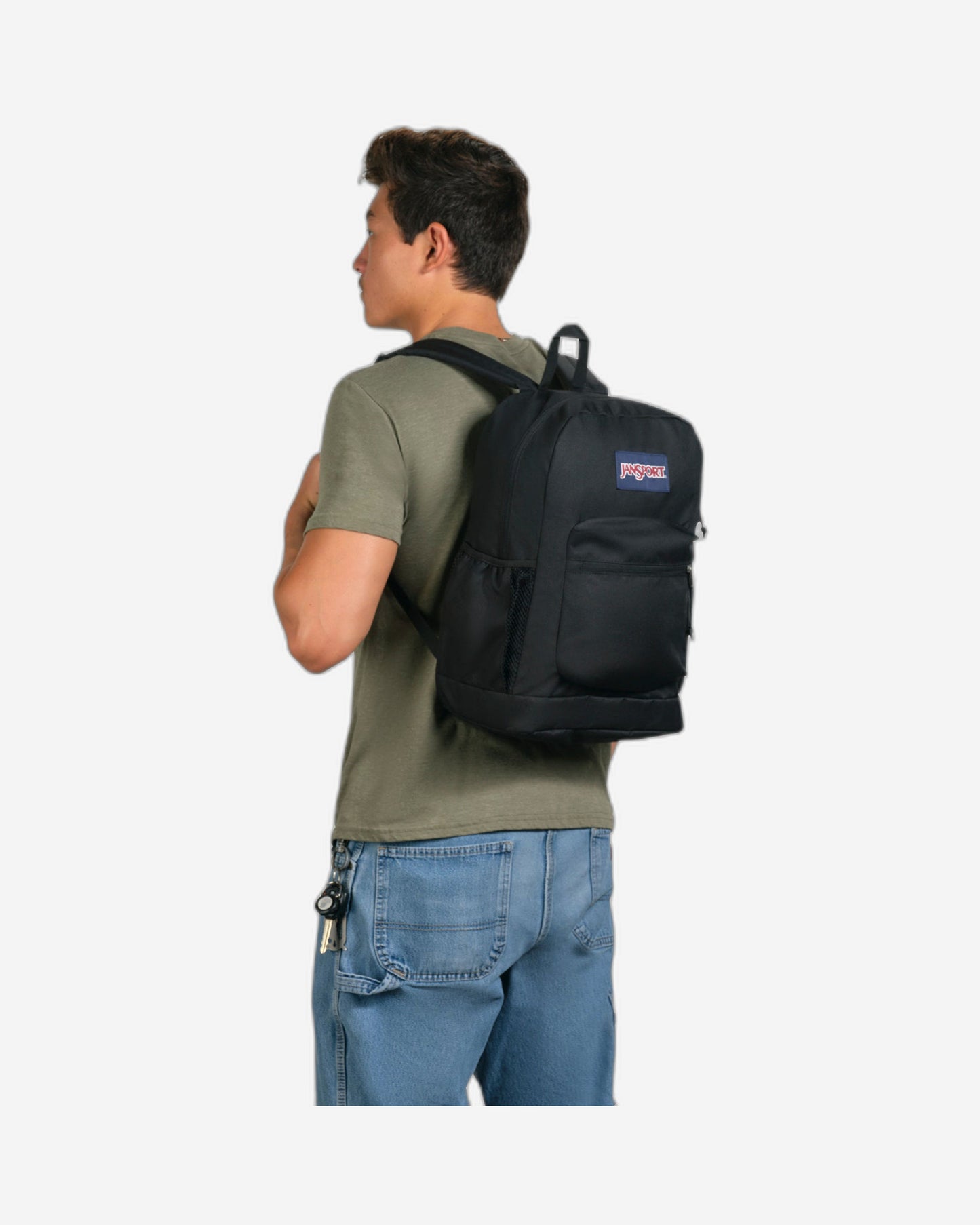 حقيبة ظهر JanSport Cross Town Plus متوسطة الحجم للكمبيوتر المحمول باللون الأسود EK0A5BLBN551