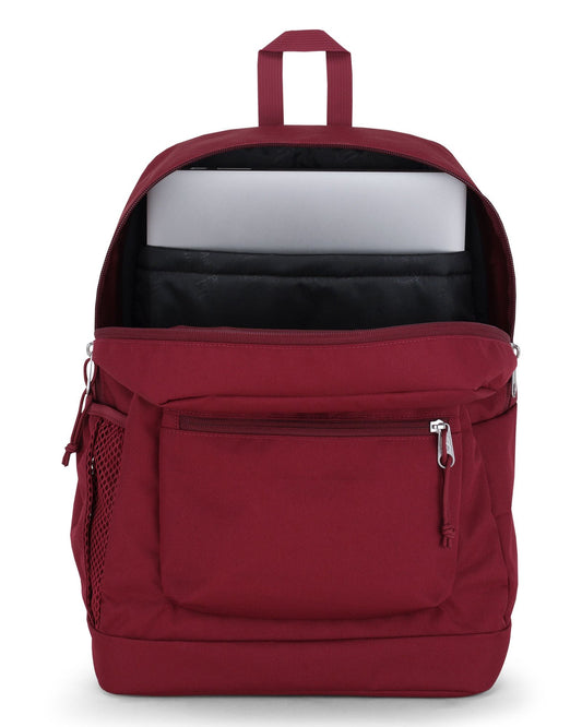 حقيبة ظهر JanSport Cross Town Plus متوسطة الحجم للكمبيوتر المحمول باللون الأحمر البني EK0A5BLBN621