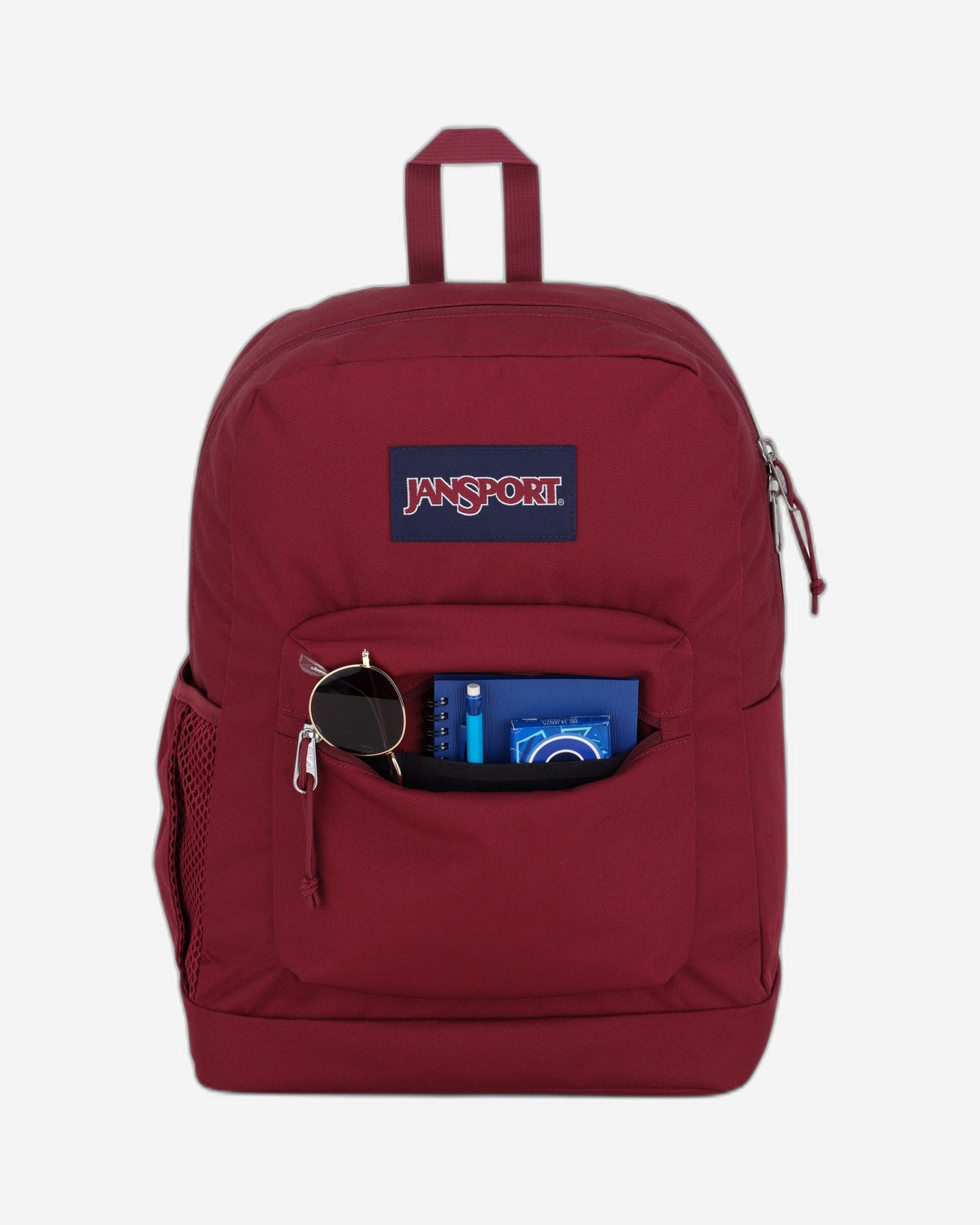 حقيبة ظهر JanSport Cross Town Plus متوسطة الحجم للكمبيوتر المحمول باللون الأحمر البني EK0A5BLBN621
