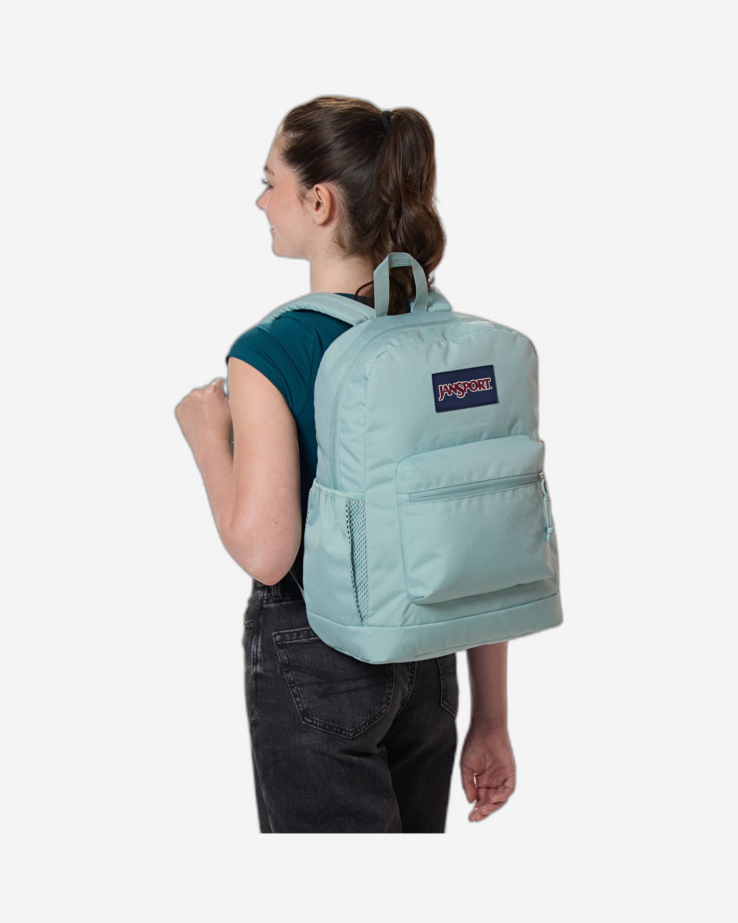حقيبة ظهر JanSport Cross Town Plus متوسطة الحجم للكمبيوتر المحمول - لون أخضر فاتح EK0A5BLB0W31