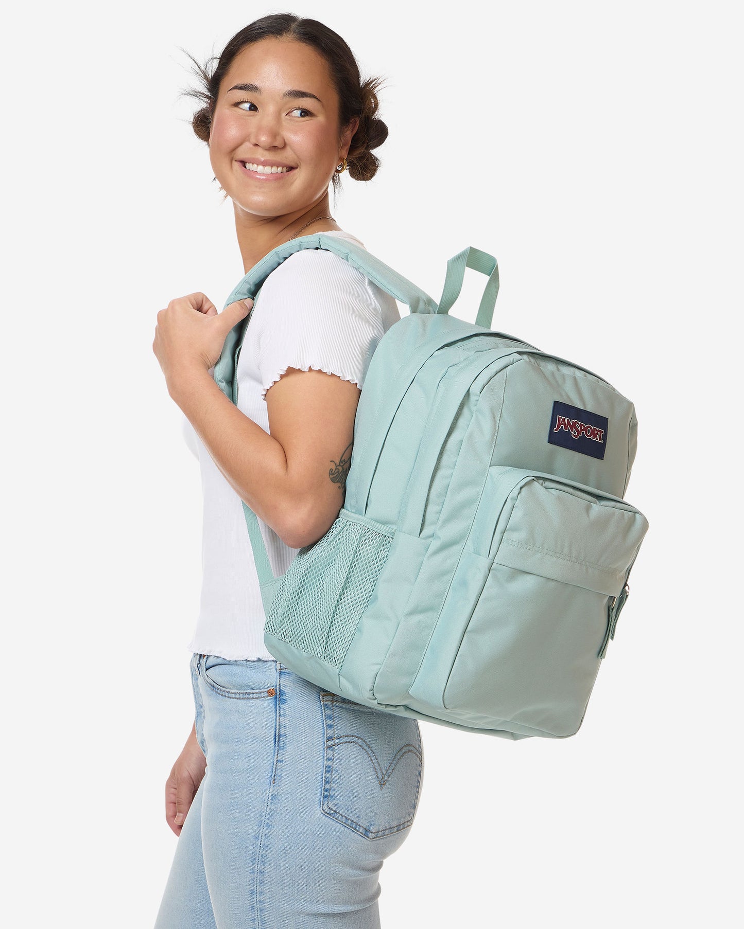حقيبة ظهر JanSport Big Day Pack متوسطة الحجم بلون أخضر فاتح EK0A5BLE0W31
