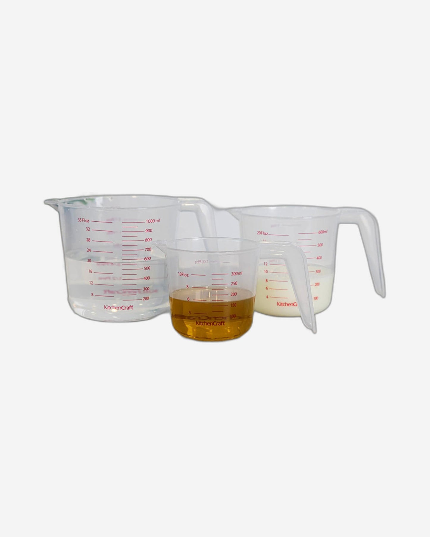 مجموعة أوعية قياس بلاستيكية من كيه سي، مكونة من 3 قطع