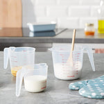 مجموعة أوعية قياس بلاستيكية من كيه سي، مكونة من 3 قطع