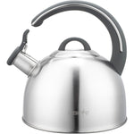 Cuisine Art KAHL Stainless Steel Whistling Tea Kettle 3.0L, Silver, Capsule Bottom, Grey Nylon Soft Touch Handle, Satin Finish, Multi-Layer Base, Suitable for use on all stove tops