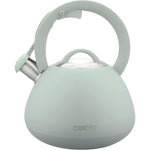 Cuisine Art JURA Stainless Steel Whistling Tea Kettle 3.0L, Green, 201 Stainless Steel, Nylon Handle, Soft Touch Coating, Fast Boiling, 18/0 Single Bottom, Suitable for use on all stove tops
