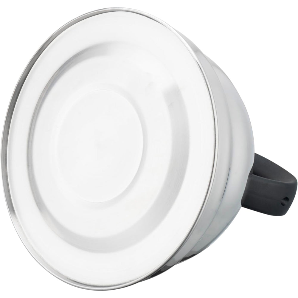 غلاية شاي صفارة من الفولاذ المقاوم للصدأ من كويزين آرت كلارا 201، سعة 2.5 لتر، فضية اللون، مصقولة بمرآة، مقبض نايلون ثابت، بطانة داخلية من الساتان، سريعة الغليان، مناسبة للاستخدام على جميع مواقد الطهي