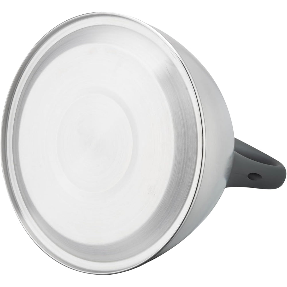 غلاية شاي صافرة من الفولاذ المقاوم للصدأ من كويزين آرت برين، سعة 2.5 لتر، لون فضي، مقبض من النايلون، لمسة نهائية من الساتان، فولاذ مقاوم للصدأ 201، طلاء ناعم الملمس، قاعدة واحدة 18/0، مناسبة للاستخدام على جميع أسطح المواقد