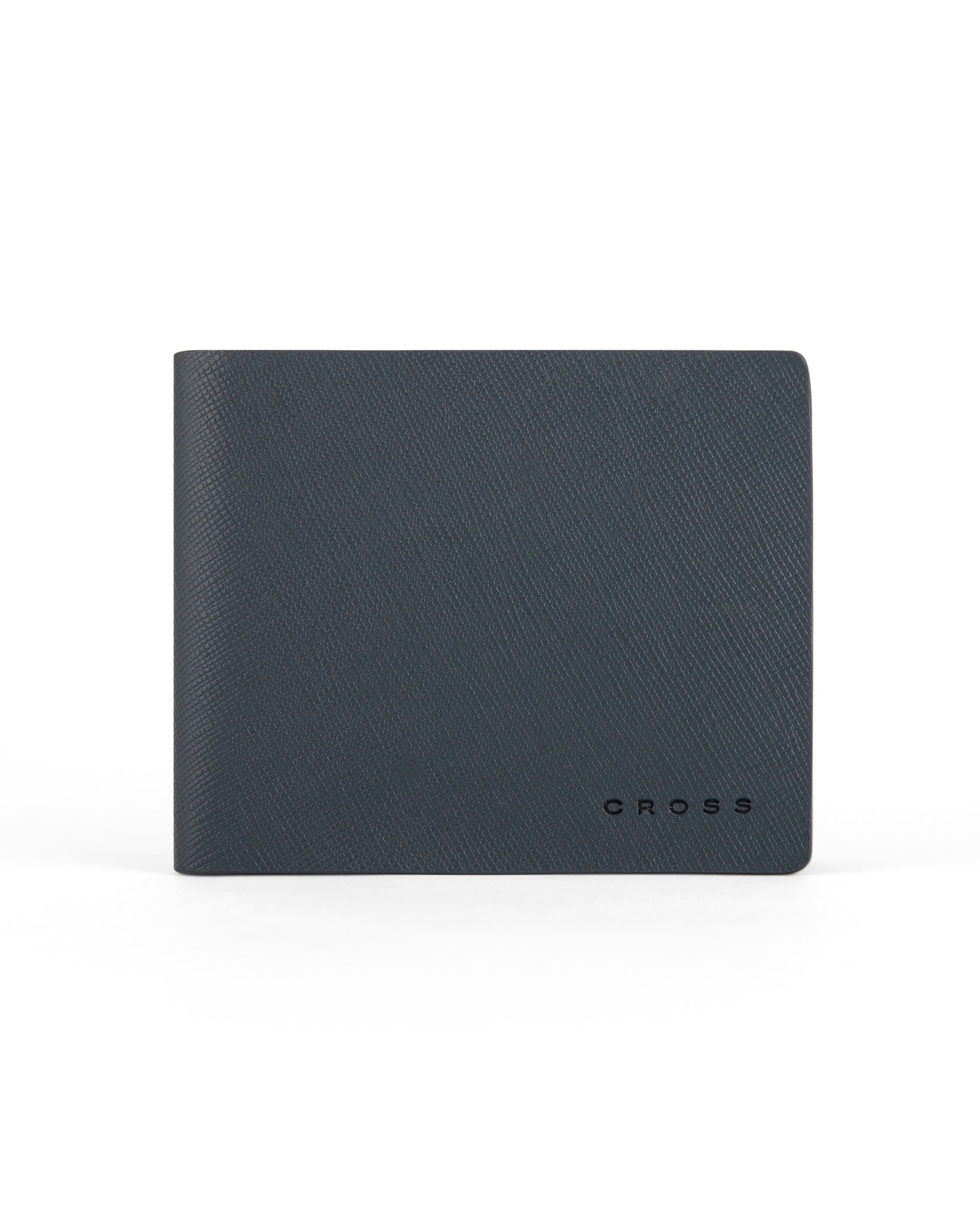 CROSS Saffiano Leather 8CC Slim Bifold Wallet - Navy Blue
