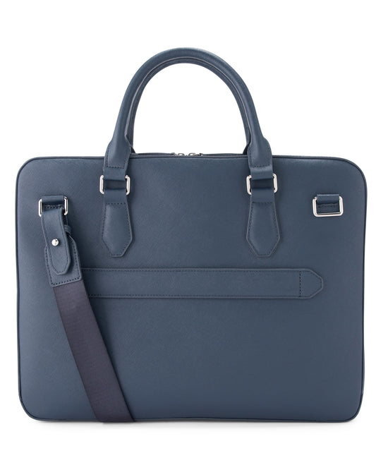 Cross Luxury Leather Briefcase - Navy Blue