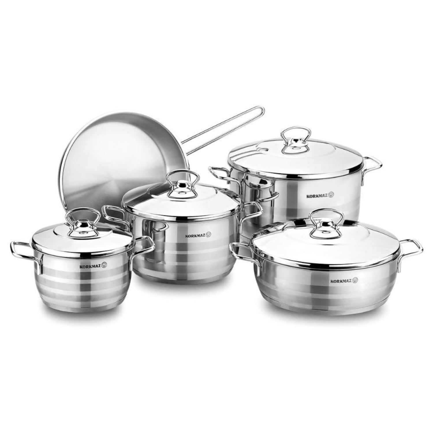 KORKMAZ ASTRA 9 PCS. INDUCTION BASE COOKWARE SET