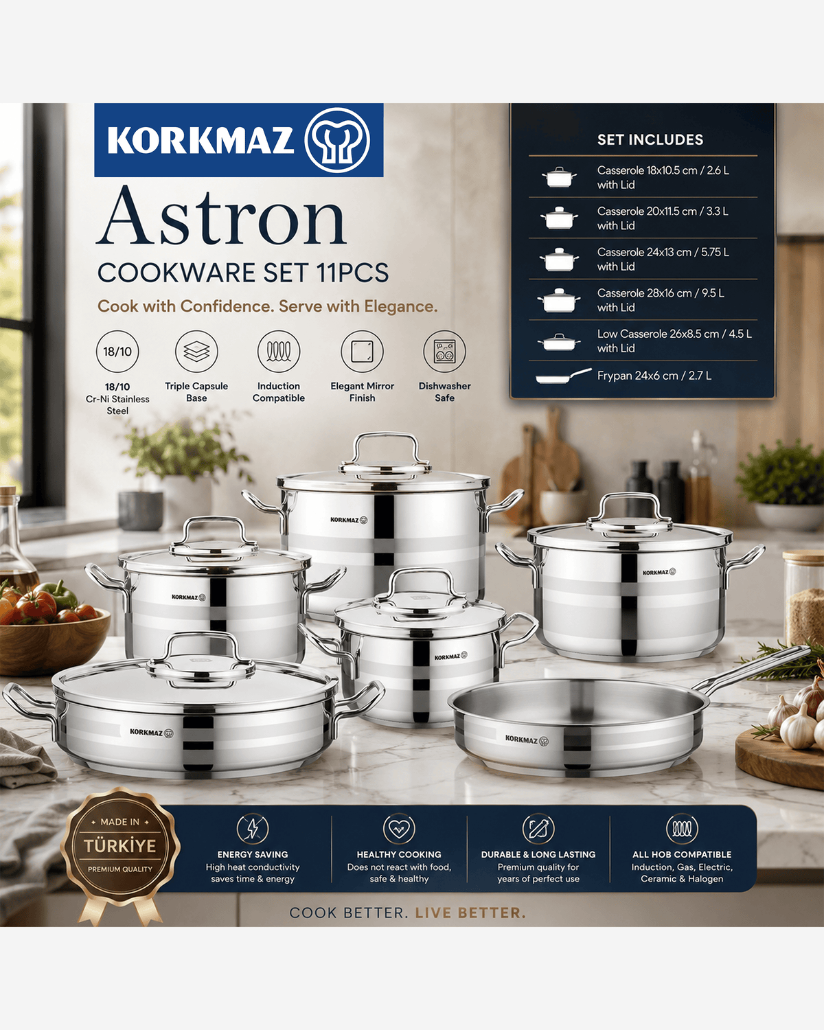 Korkmaz Proline Fry Pan Satin Small 16cm