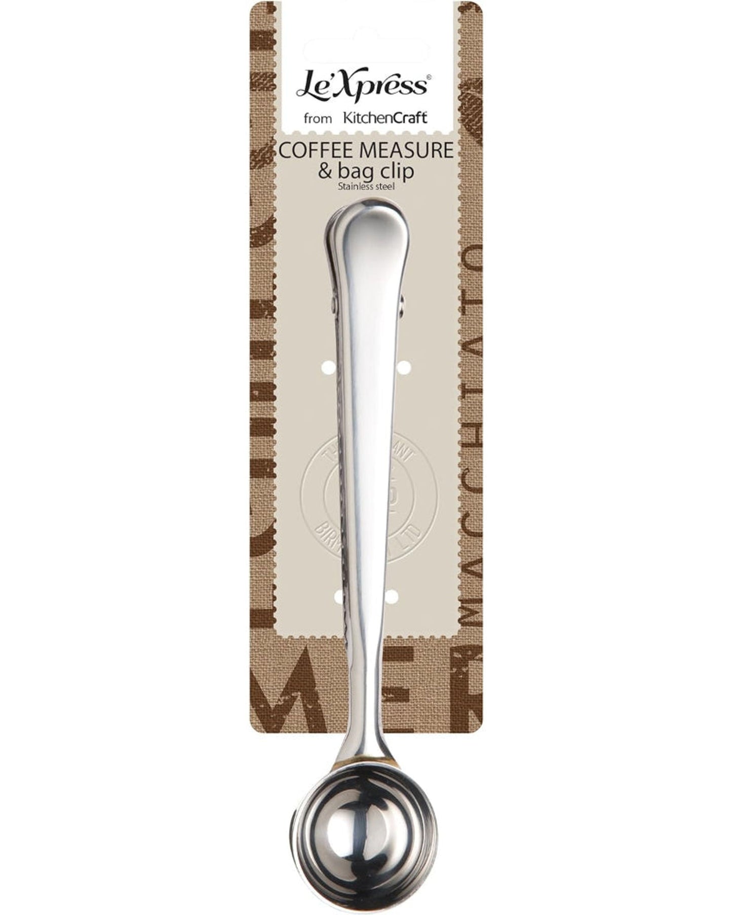 مشبك كيس ومقياس قهوة LX مصنوع من الفولاذ المقاوم للصدأ