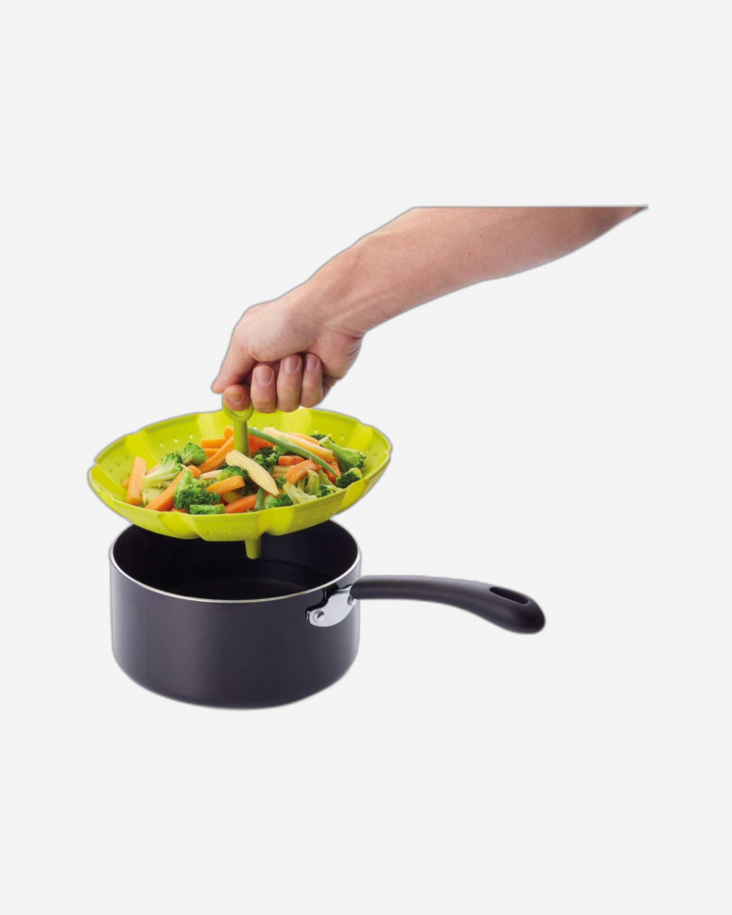 سلة طهي بالبخار 24 سم من السيليكون