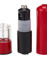 موزع كهربائي للملح والفلفل من كوزين آرت، أحمر | يعمل بالبطارية | تشغيل بلمسة واحدة | إعدادات طحن قابلة للتعديل لتتبيل طازج