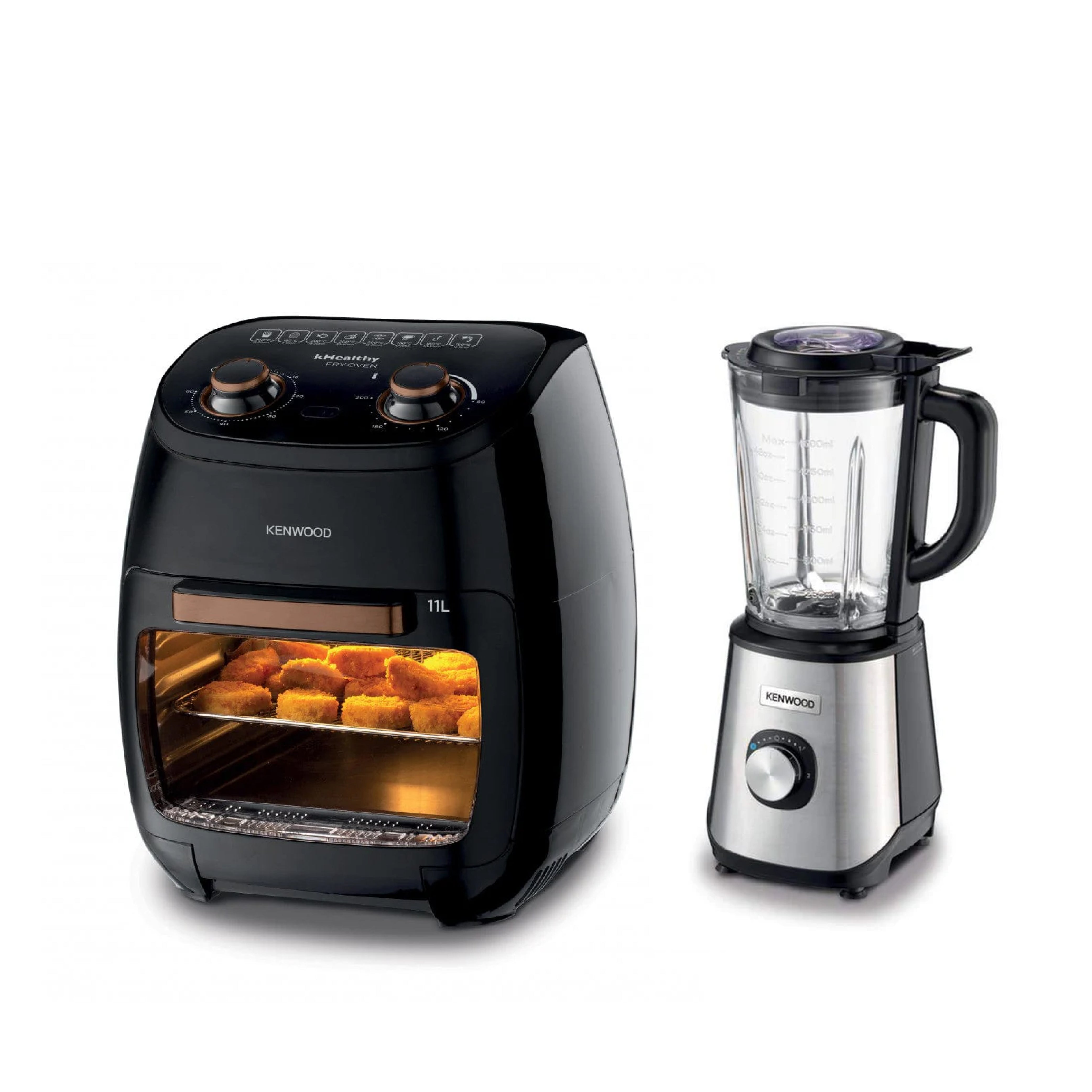 KENWOOD AIR FRYER+OVEN BLK 11L - HFP90.000BK+ BLENDER GLASS 2L  - BLM45.720SS