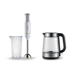 KENWOOD KETTLE GLASS BLK - ZJG08.000CL +  HAND BLENDER HBM02.001WH