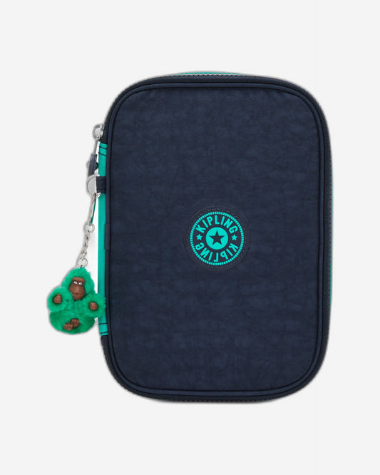 كيبلينج ١٠٠ قلم أزرق أخضر أزرق حافظة أقلام كبيرة C209405-CD7