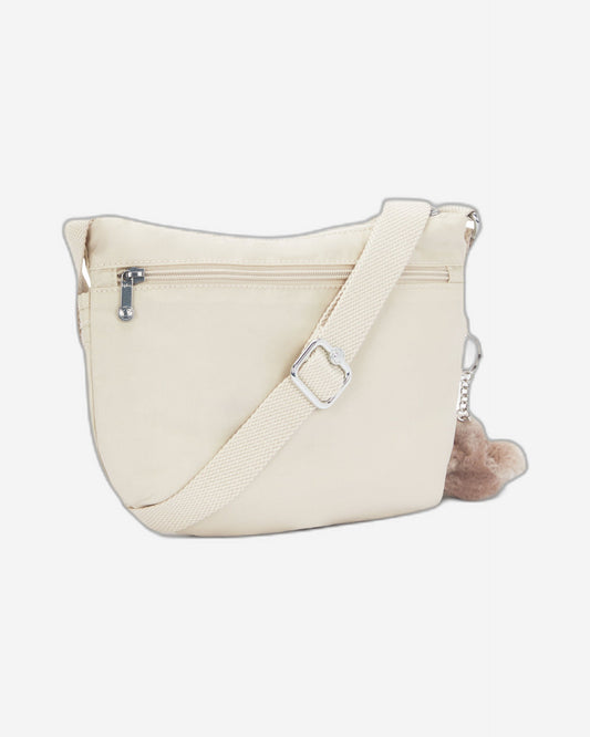 حقيبة كتف كيبلينج أرتو إس صغيرة باللون البيج واللؤلؤي C210146-3KA