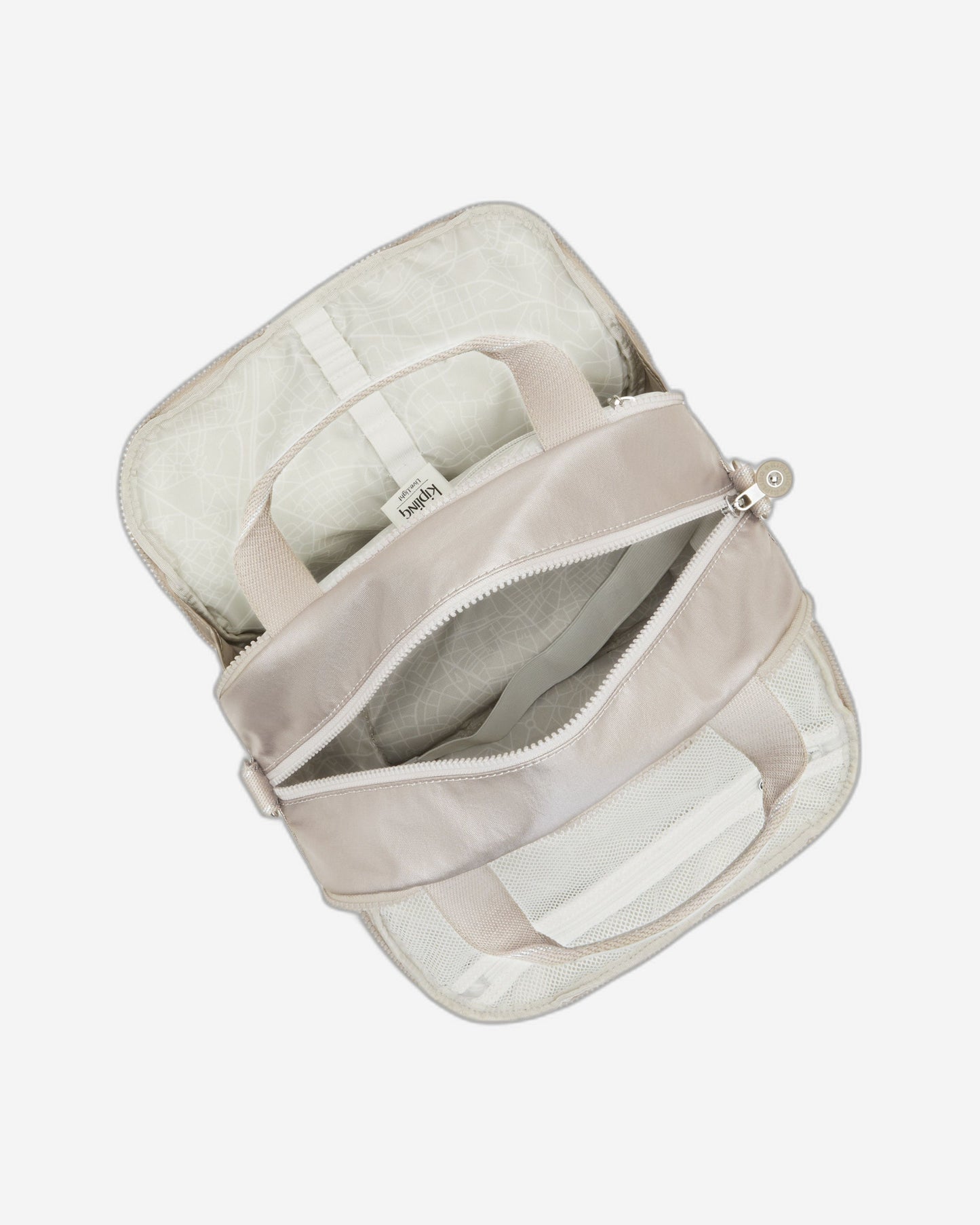 حقيبة أدوات تجميل Kipling Palmbeach Metallic Glow كبيرة مع جراب عربة C225747-48I