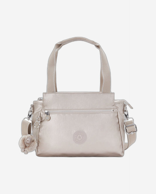 حقيبة كتف كيبلينج إليزيا متوسطة الحجم بلون معدني متوهج 43793-48I